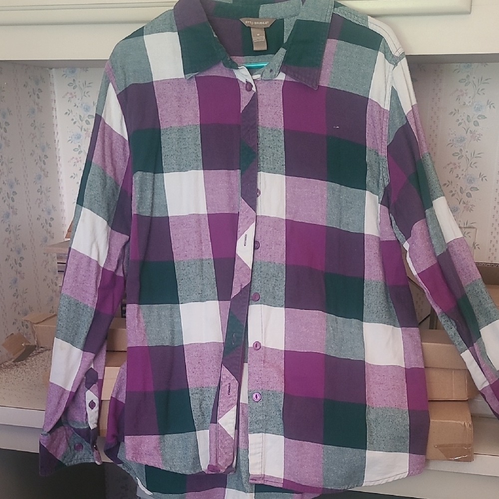 Bit & Bridle Purple and Green Plaid Shirt
